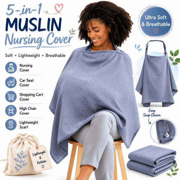 Muslin nursing cover dark gray