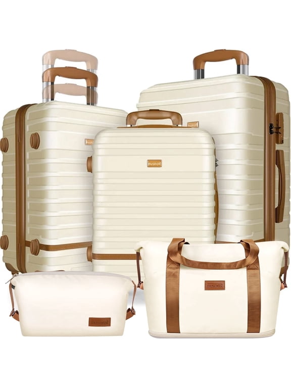 Luggage Sets and Travel Duffel Bag Set of 5, ABS Hardshell Hardside Checked Luggage with TSA Lock and Double Spinner Wheels Suitcase
