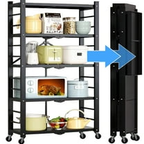 Musment 5-Tier Storage Shelving Unit, Foldable Storage Shelves  Wire Shelving Unit  Adjsutable Shelf Heavy Metal Shelf, 397lbs Capacity Free Standing Racks Organization