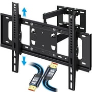 Musment Full Motion TV Wall Mount for 32-75 Inch TVs with 8K HDMI Cable,Universal TV Mount with Swivels and Tilts Hold up to 100lbs, VESA 600x400mm ,Black