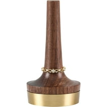 Muso Wood Walnut Wooden Ring Holder for Jewelry, Cone Engagement Wedding Finger Ring Display Stand for Men Women