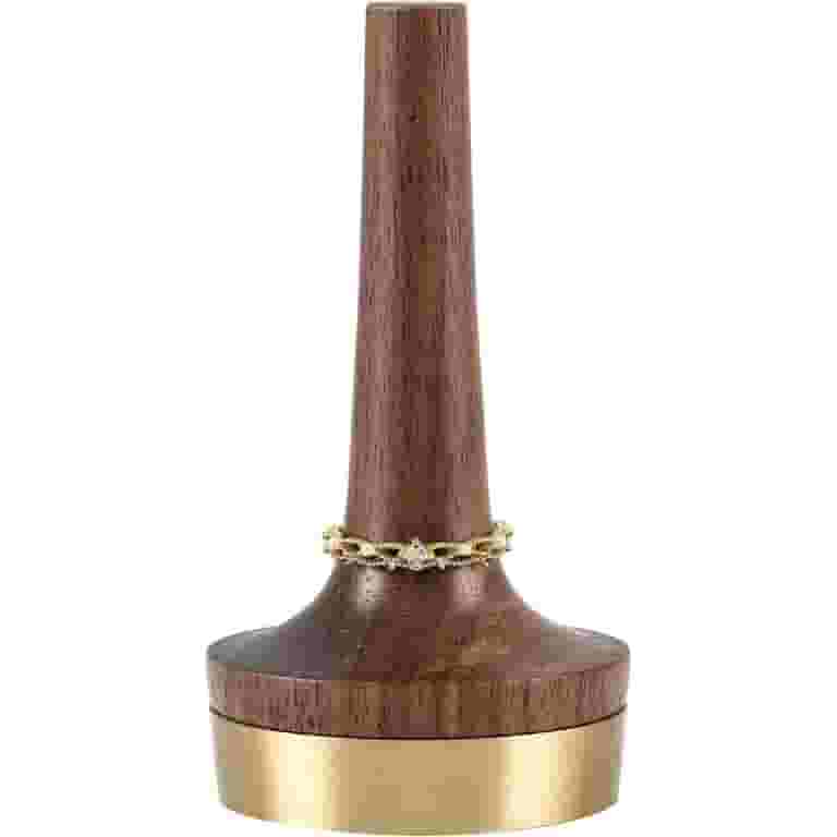 Muso Wood Walnut Wooden Ring Holder for Jewelry, Cone Engagement