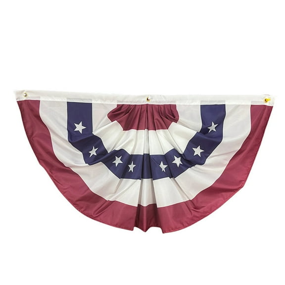 Musol Hanging Fan Flag Independence Day Bunting Semi Circle American Flag Patriotic Flag Bunting Us Half Fan Banner Pleated Fan Flag Usa Flags Fan America Flag Sector Banners