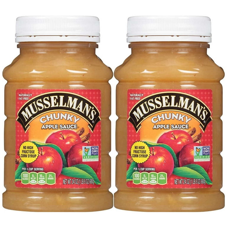 Apple - もっちめん Musselman's CHUNKY Apple Sauce, 24 oz Jars (Pack of 2