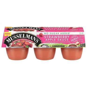 Musselman's No Sugar Added Strawberry Applesauce 4oz, 6 count