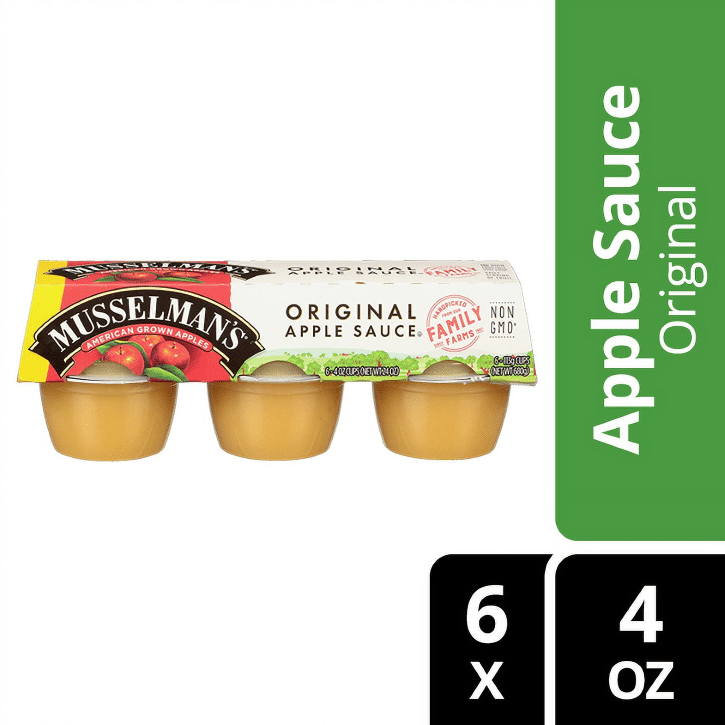 Musselman's Original Applesauce Cups, 4 oz, 6 Ct