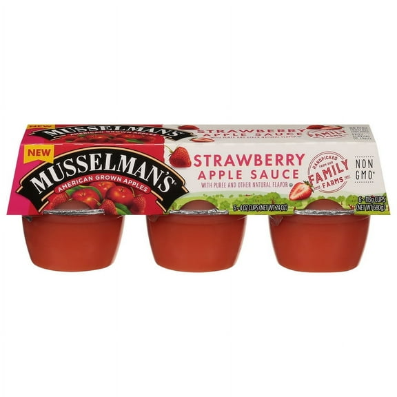 Musselman's Strawberry Applesauce 4oz, 6 count