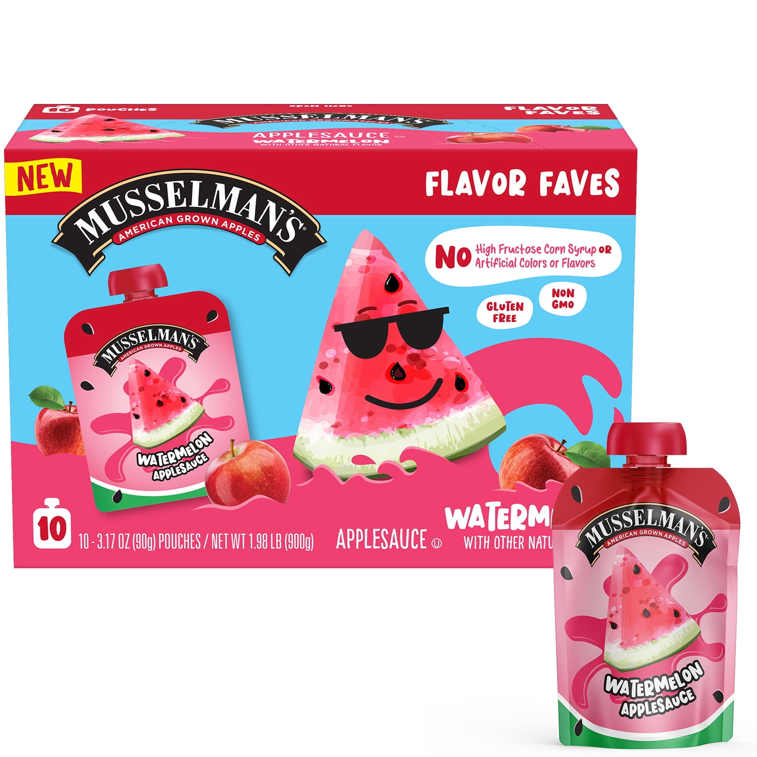 Musselman's Watermelon Applesauce, 3.17oz, 10 Count