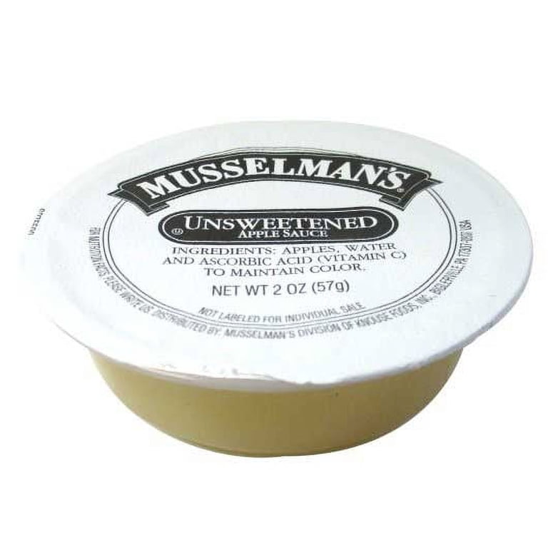 Musselmans Unsweetened Apple Sauce, Single-Serve 2 Ounce Cup, Non
