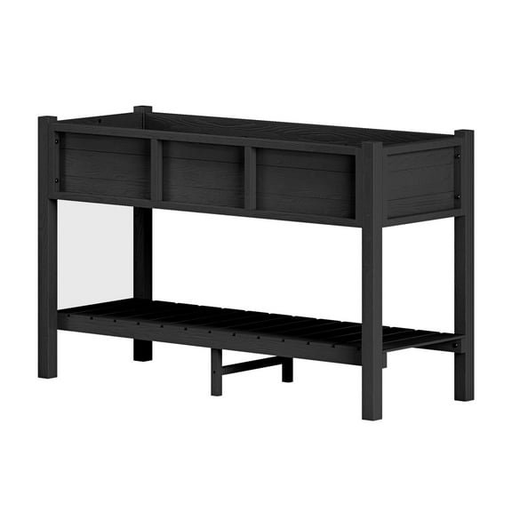 Musser Raised Garden Stand 2 Tiers Garden Bed Elevated Wooden Planter For Patio/Backyard/Balcony/Greenhouse Black