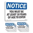 thumbnail image 1 of Must Be At Least 18 Years Of Age To Enter OSHA Notice Aluminum Sign 24 Inch x 18 Inch - 10 Pack, 1 of 8