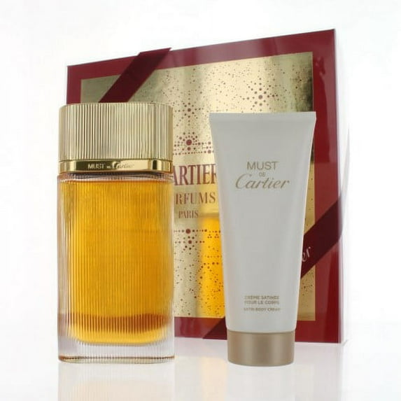 Must De Cartier Gold by Cartier for Women - 2 Pc Gift Set 3.3oz Gold Must De Cartier EDP Spray, 3.3oz Must De Cartier Satin Body Cream