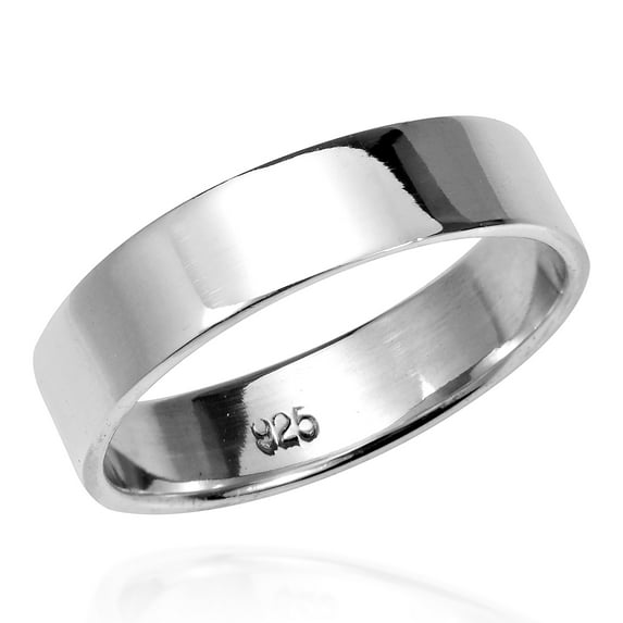Must Have 5mm Wide Plain Band .925 Silver Ring-9