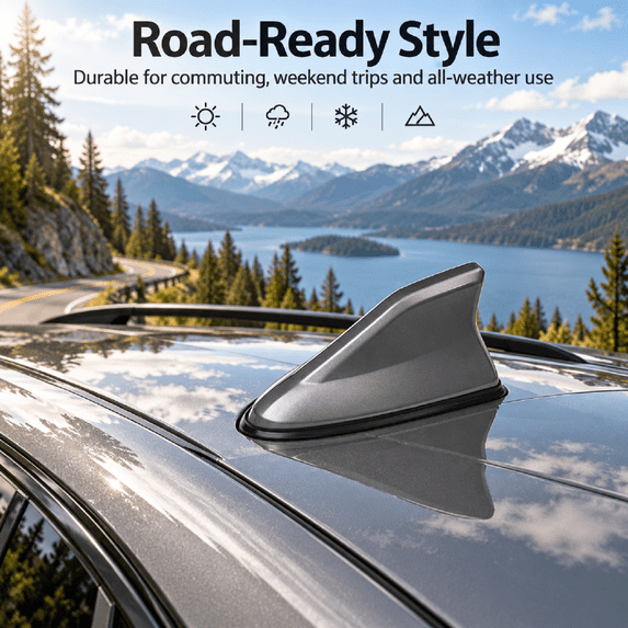 Must-Have Car Shark Fin Antenna - No-Drill Radio Signal Enhancing Decorative Fin, Durable ABS Plastic Weather-Resistant Exterior Car Part for Vehicle Styling & Modification, F