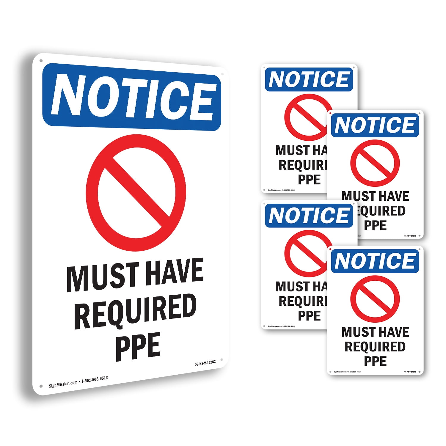 Must Have Required PPE OSHA Notice Rigid Plastic Sign 24 Inch x 18 Inch ...