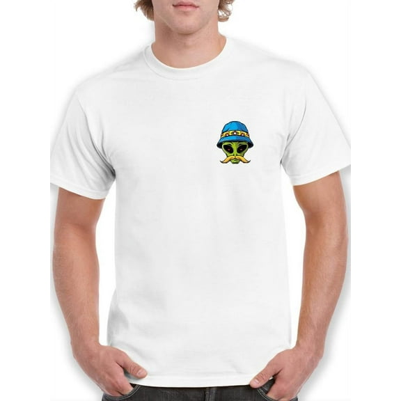 Mustache Alien Men T-Shirt T-Shirt Men -Image by Shutterstock, Male Large
