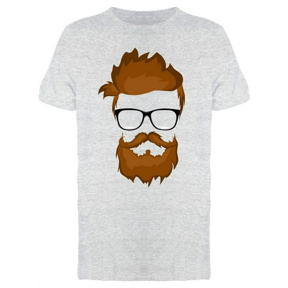 Mustache And Beard T-Shirt Men -Image by Shutterstock, Male XX-Large