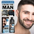 Mustache Beard Dye for Men, 2IN1 Natural Hair & Beard Color Shampoo ...