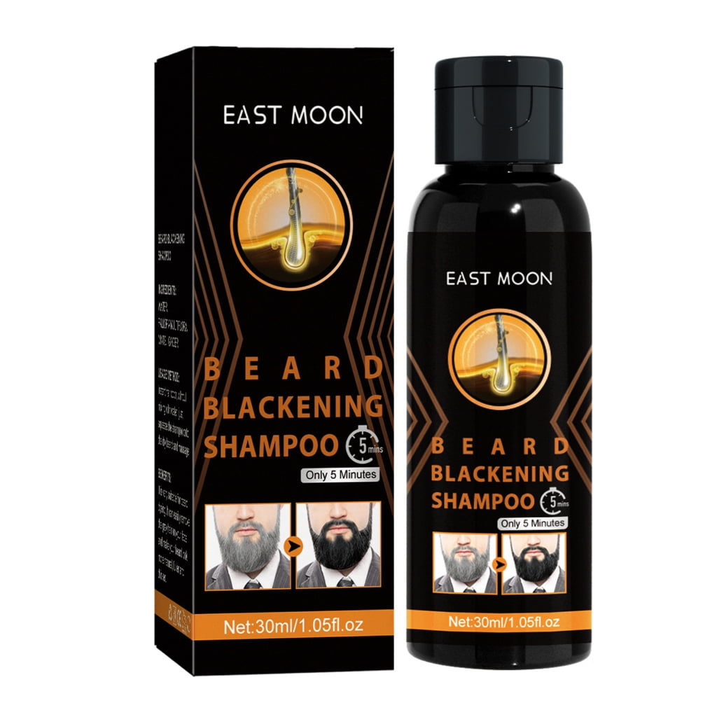 Mustache Beard Hairs Darkening Shampoo White to Black Beard Wash Shampoo Non-Irritating Beard Dye Shampoo for Men