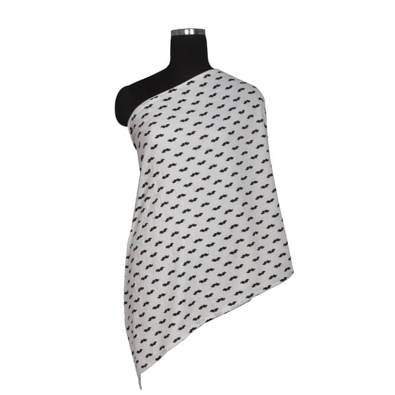Mustache Black Muslin Nursing Scarf
