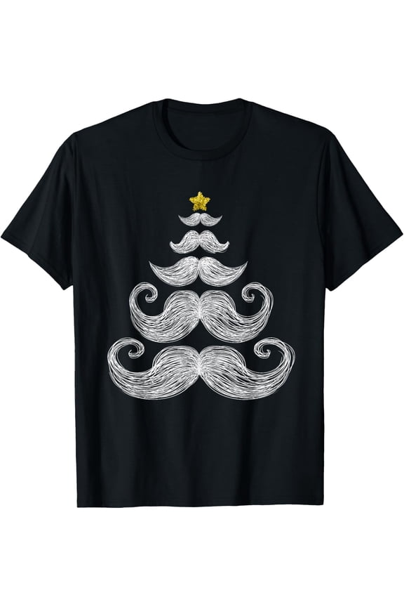 Mustache Christmas Tree Funny Christmas tree Mustache T-Shirt