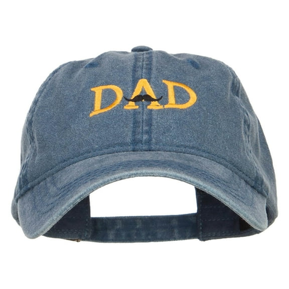 Mustache Dad Embroidered Washed Cap - Navy OSFM
