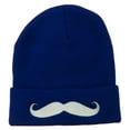 thumbnail image 1 of Mustache Embroidered Cuff Long Beanie - Royal OSFM, 1 of 5