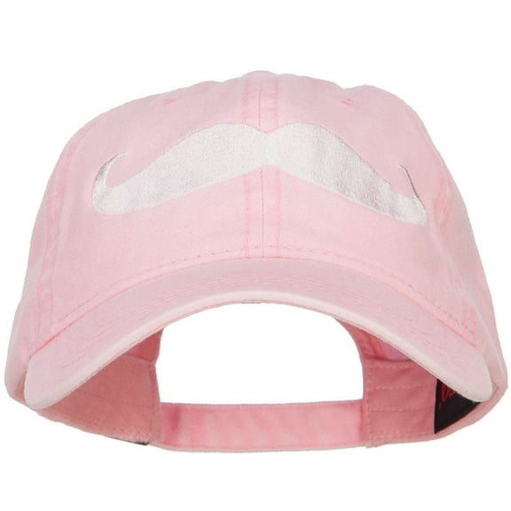 Mustache Embroidered Washed Cap - Pink OSFM