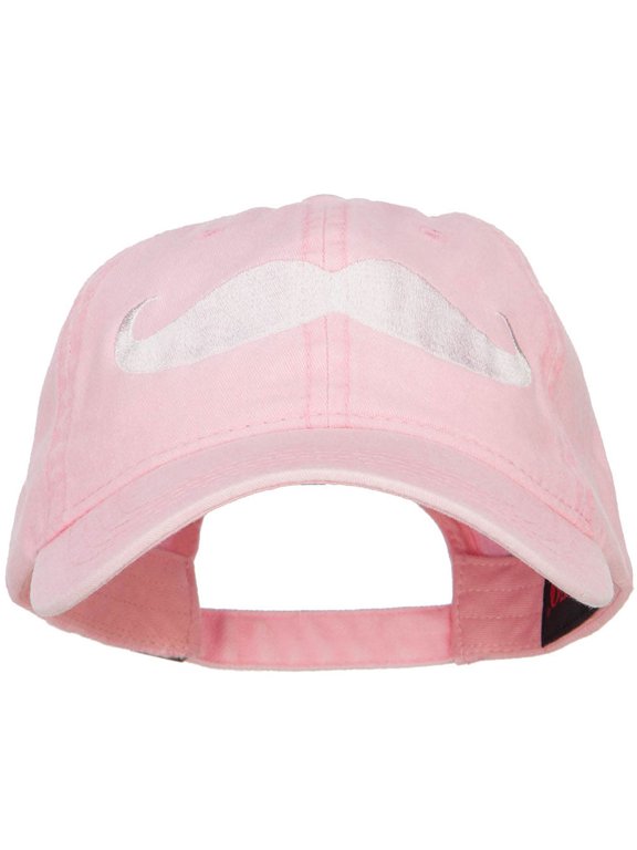 Mustache Embroidered Washed Cap - Pink OSFM