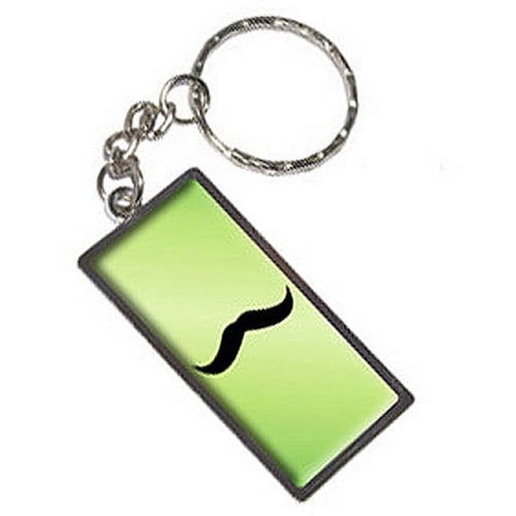 Mustache Funny Green Keychain Key Chain Ring