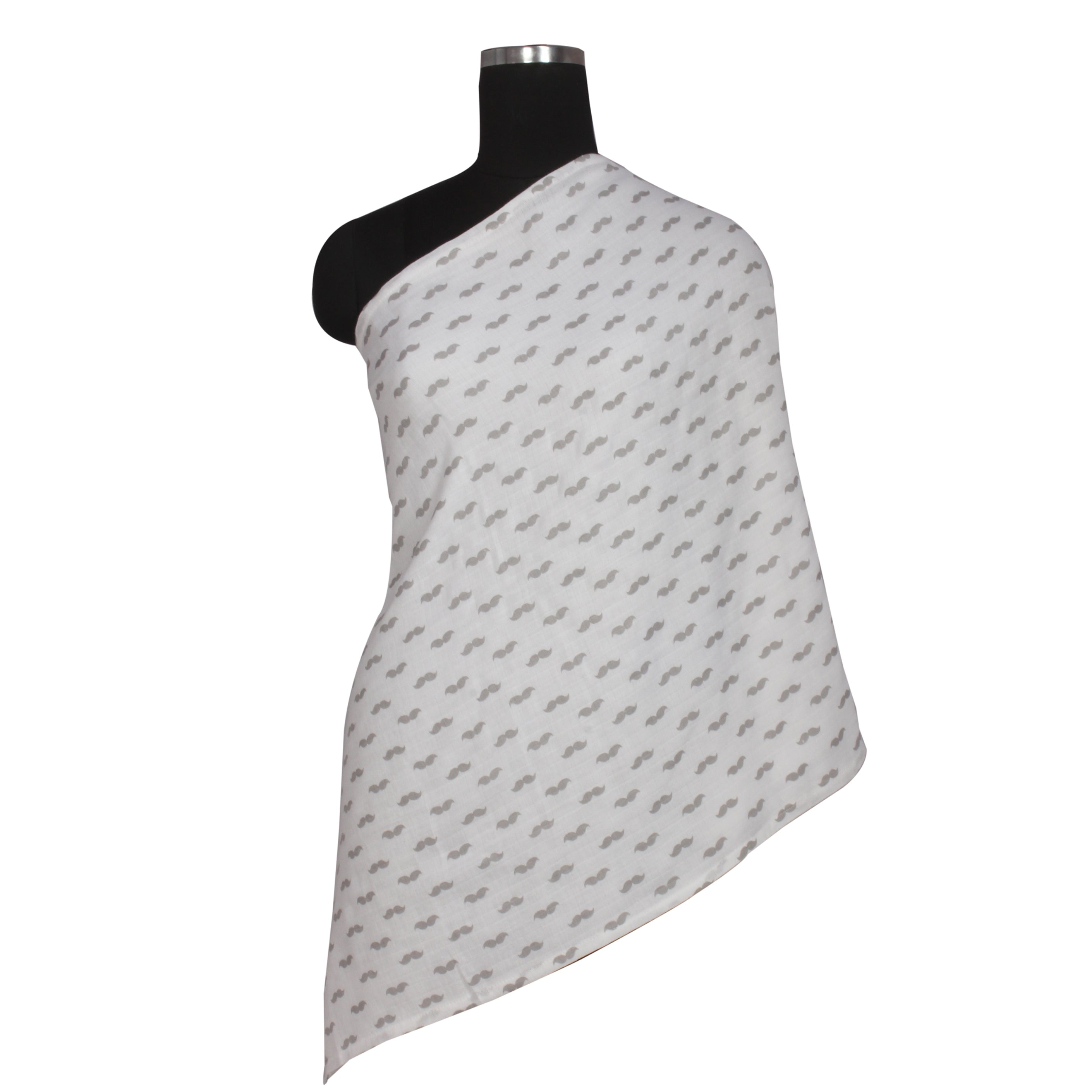 Mustache Grey Muslin Nursing Scarf