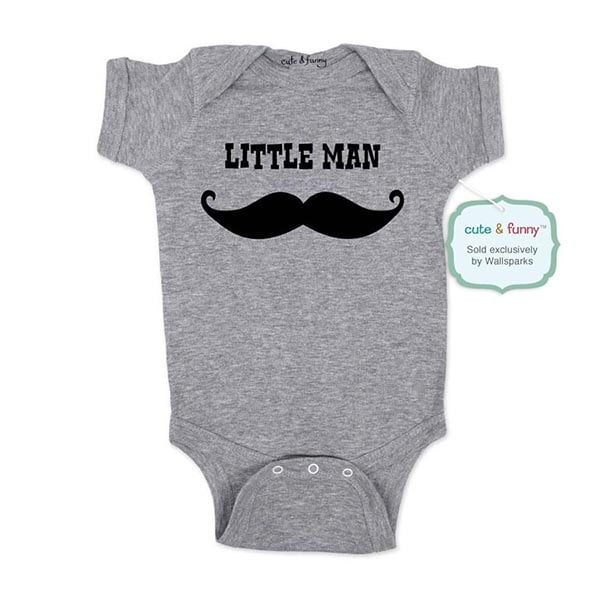 Mustache Little Man wallsparks cute funny Brand baby one