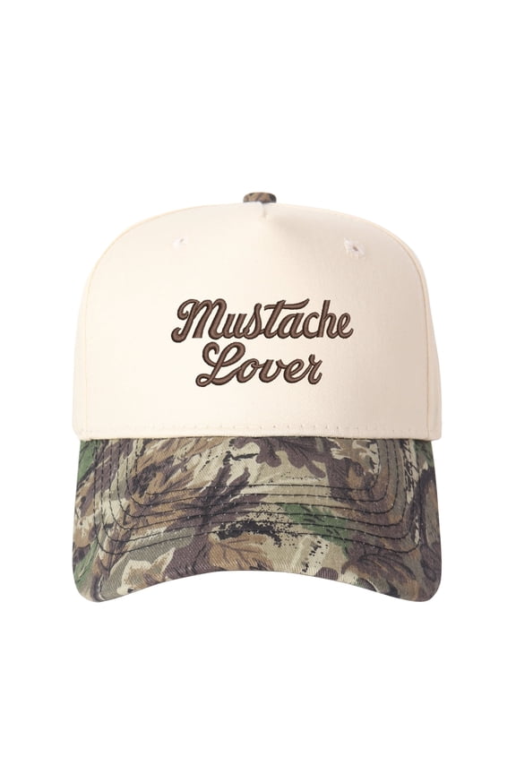 Mustache Lover Letter Embroidered Color Block Trucker Hat Unisex Adjustable Cotton Breathable Fashion Cap for Travel Daily Wear