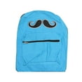 thumbnail image 1 of Mustache Zippered Backpack  - Blue, 1 of 2