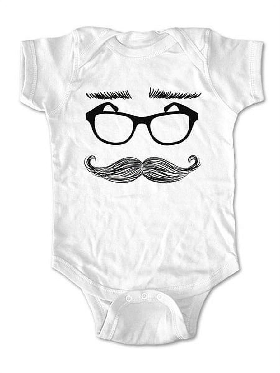 Mustache eyeglasses eyebrows - wallsparks cute & funny Brand - baby one piece bodysuit - Great baby shower gift!