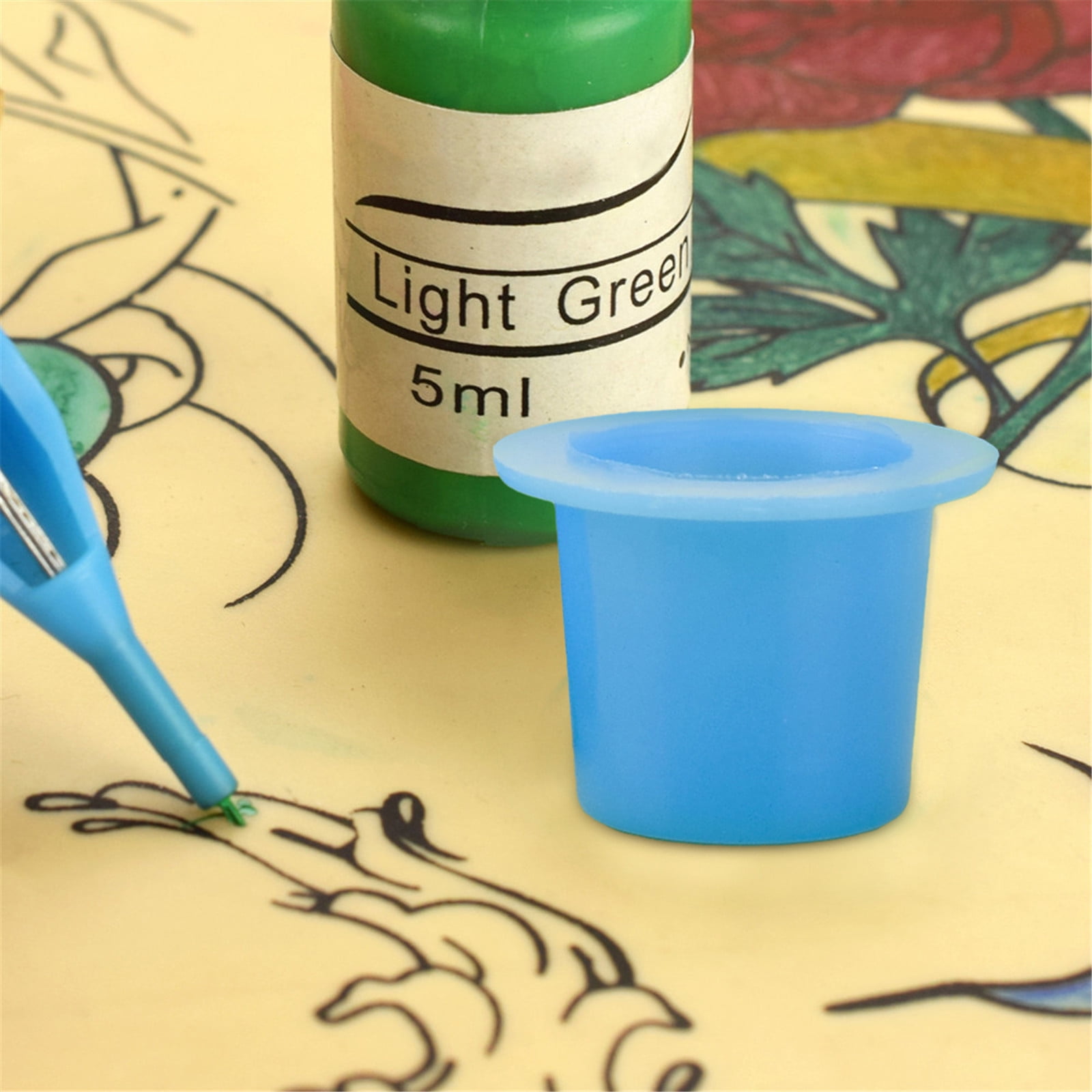 Mustacti Tattoo Ink Caps 100Pcs Disposable Pigment Tattoo Ink Caps Cups