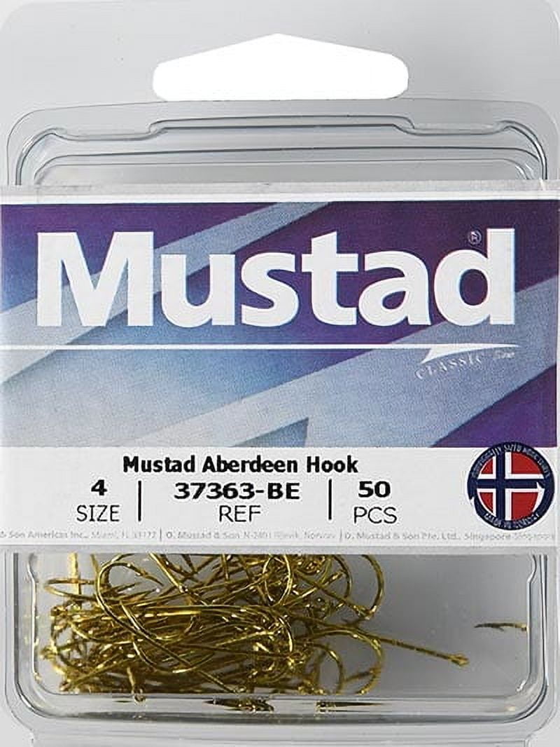 Mustad 1x Fine Wire Aberdeen Hook - Size: 1/0 (Blonde) 40pc