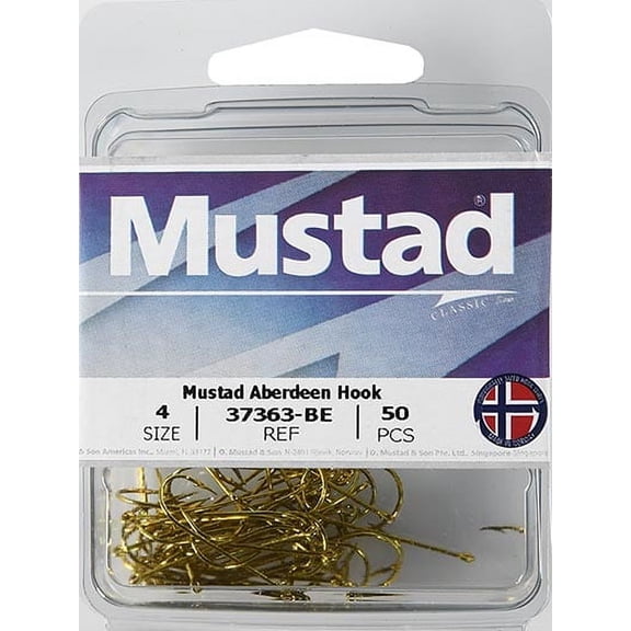 Mustad 1x Fine Wire Aberdeen Hook - Size: #1 (Blonde) 50pc
