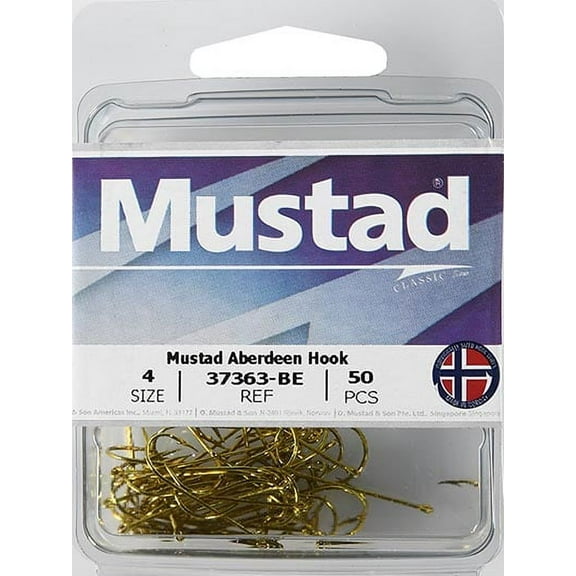 Mustad 1x Fine Wire Aberdeen Hook - Size: #2 (Blonde) 50pc