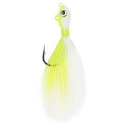Mustad 2oz White & Chartreuse Big Eye Bucktail Fishing Jig