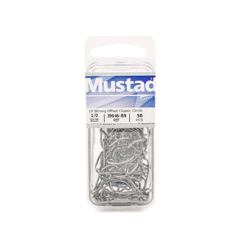 Mustad 2x Long Offset Circle Hook (Black Nickel) - 1/0 8pc