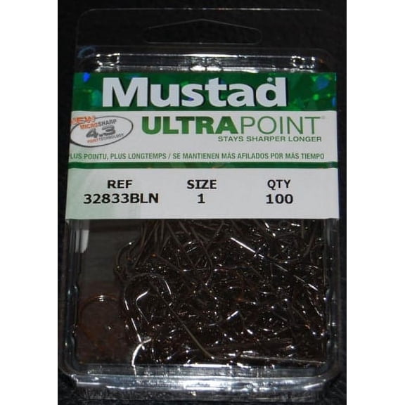 Mustad 32833NP-BN Ultra Point 90 Degree 2X Stron Jig Hooks - Size 1
