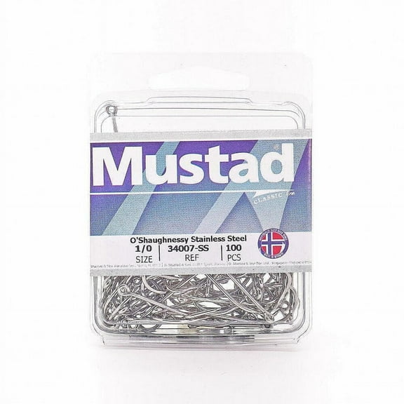 Mustad 34007-SS-3/0-50 O'Shaughnessy Fishing Hooks 50per Box