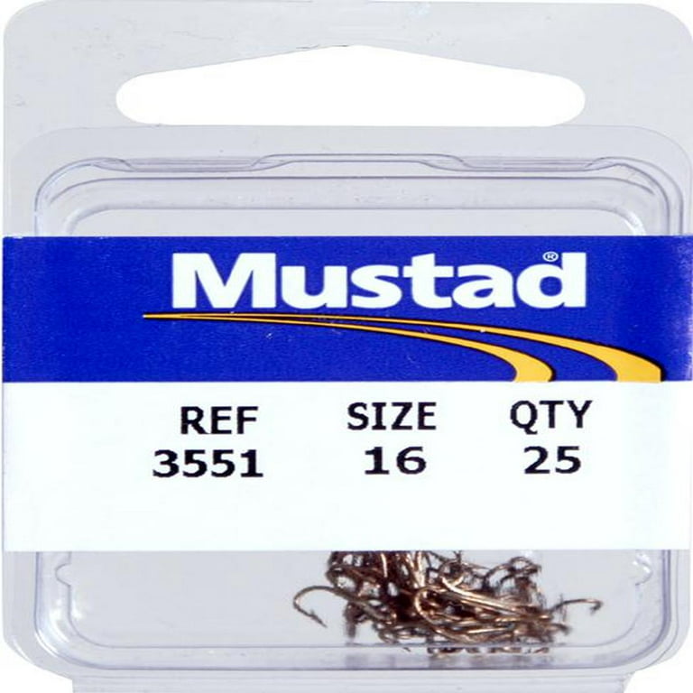 Mustad 3551-BR-16-25 Classic Treble Hook Size 16 Standard Shank 