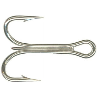25 Pack Mustad 3551 Size 8 Nickel Ringed Style Treble Hook Hooks