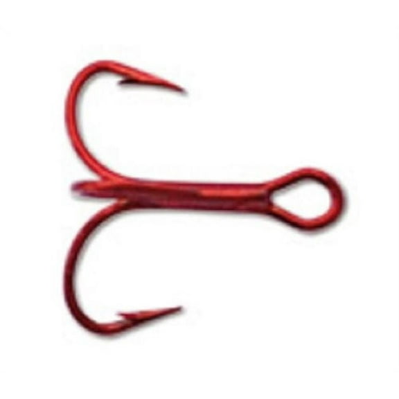Mustad 36246 Triple Grip Treble Classic Hook, 2 Extra Short Shank, Red - 10 Per Pack