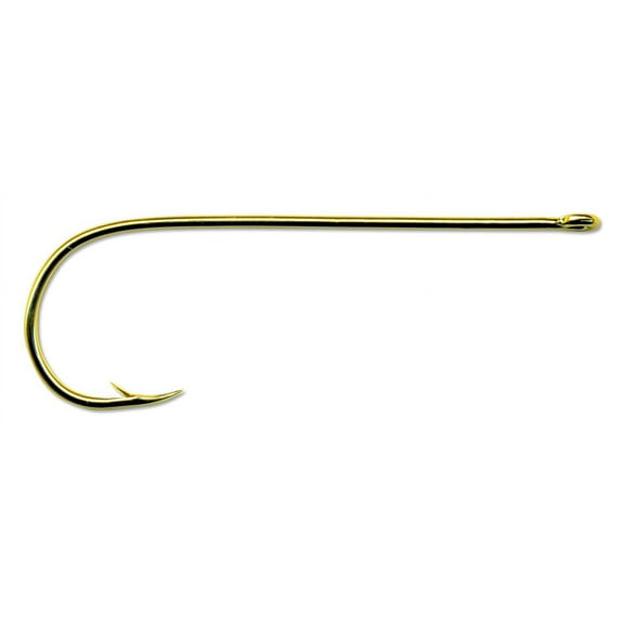 Mustad 37363 Aberdeen Extra Fine, Point Bent In Classic Hook - Gold - 100 Per Pack