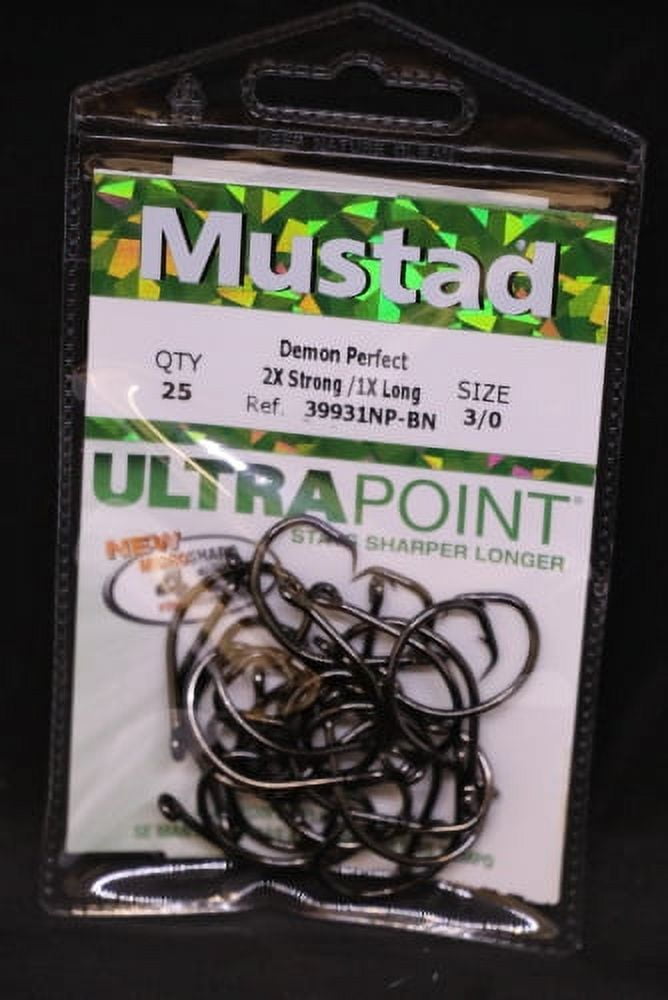 Mustad 39931NP-BN Demon Perfect Circle Inline Hook 2X Strong - Size 3/0 