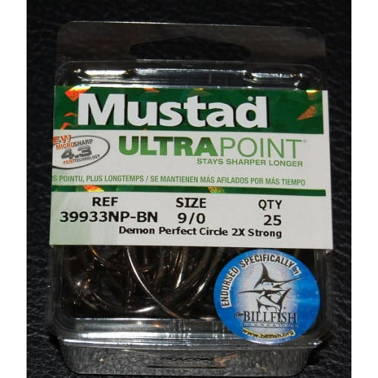 Mustad 39933NP-BN Demon Perfect Circle Inline Hook 2X Strong - Size 9/0 