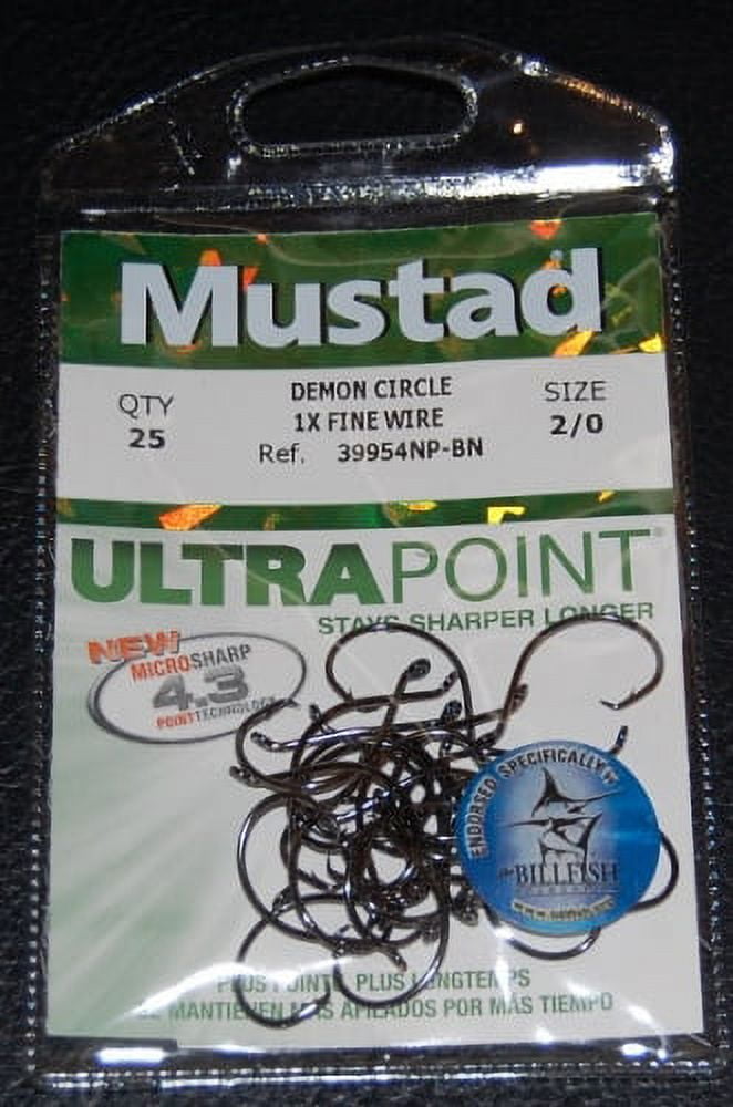 Mustad 39954NP-BN Demon Perfect Circle Inline Hook - Size 2/0 